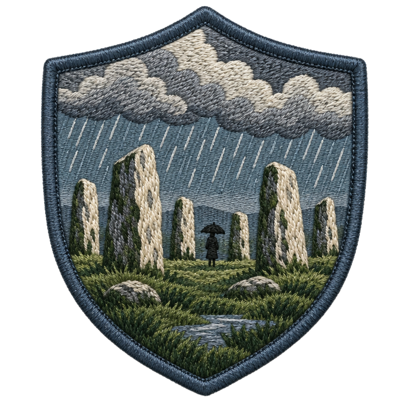 Rain & Standing Stones embroidered patch